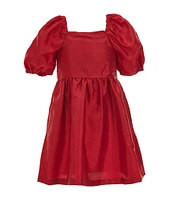 Copper Key Little Girls 2T-6X Margo Taffeta Puff Sleeve Dress