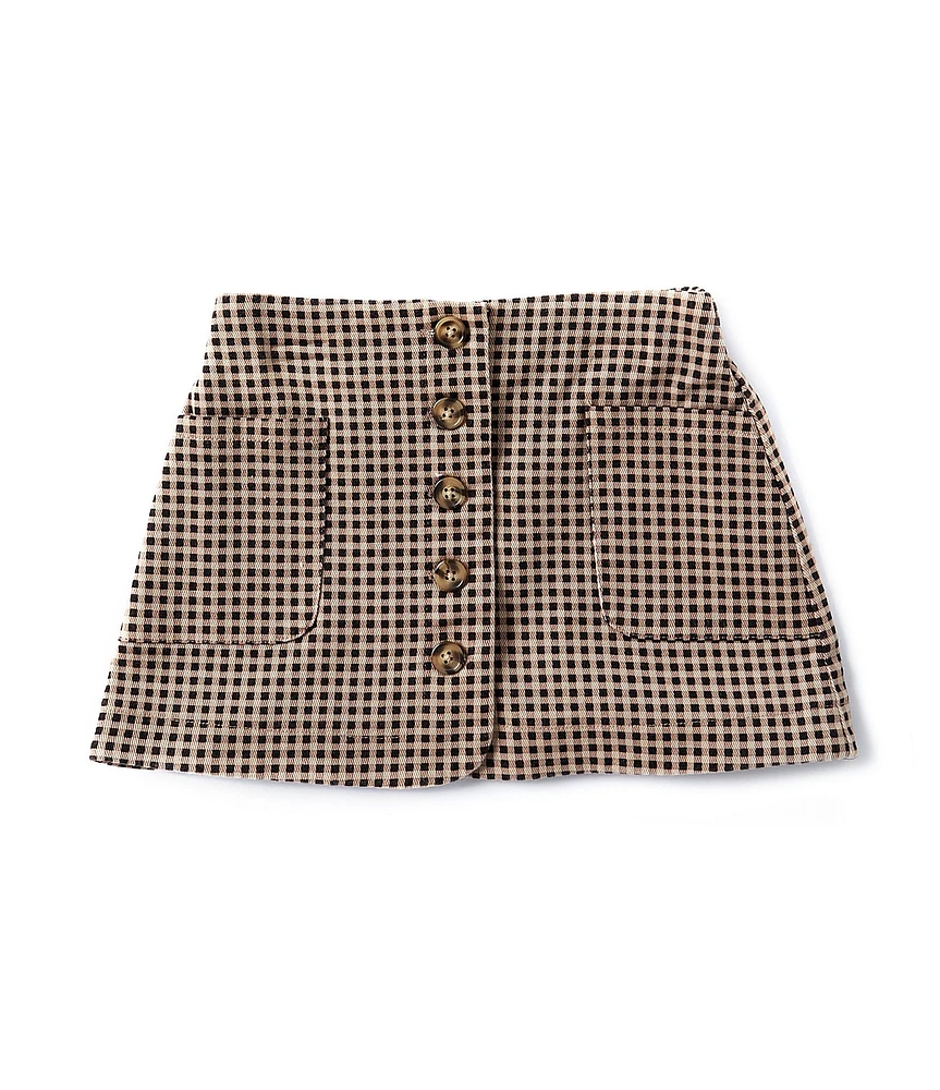 Copper Key Little Girls 2T-6X Plaid Button Front Gingham Skirt