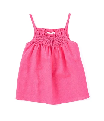 Copper Key Little Girls 2T-6X Linen Blend Swing Top