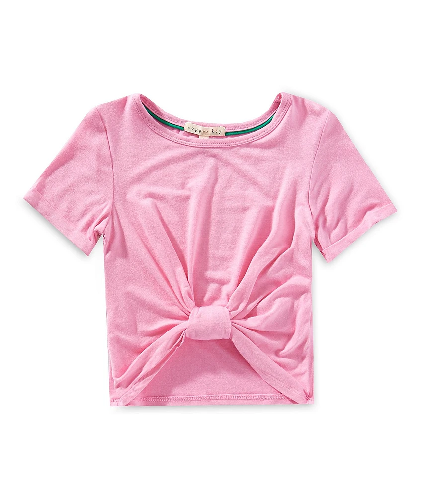 Copper Key Little Girls 2T-6X Tie Front Short Sleeve T-Shirt