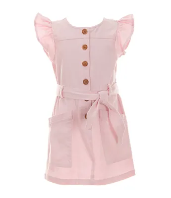 Copper Key Little Girls 4-6X Button Front Flutter Sleeve Dress