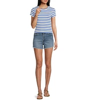 Copper Key Long Cut Off Denim Shorts