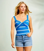 Copper Key Long Cut Off Denim Shorts
