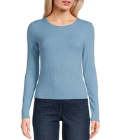 Copper Key Long Sleeve Ribbed Knit T-Shirt