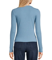 Copper Key Long Sleeve Ribbed Knit T-Shirt