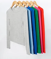 Copper Key Long Sleeve Ribbed Knit T-Shirt