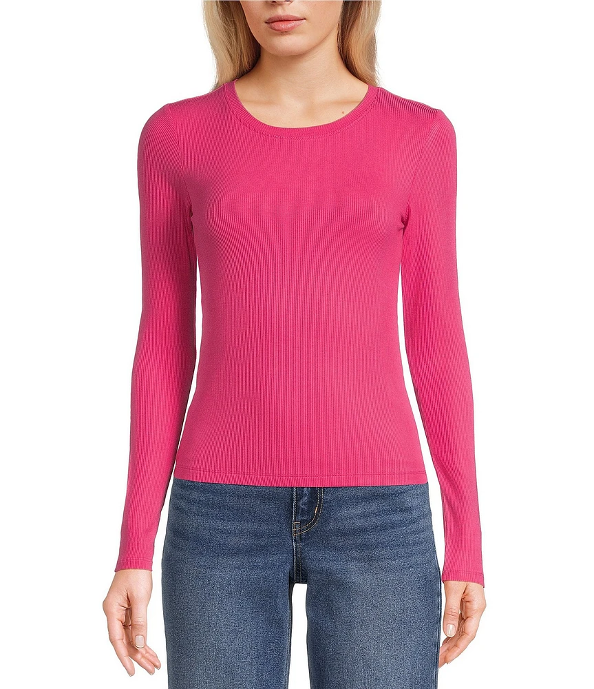 Copper Key Long Sleeve Ribbed Knit T-Shirt