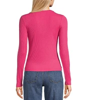 Copper Key Long Sleeve Ribbed Knit T-Shirt