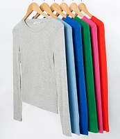 Copper Key Long Sleeve Ribbed Knit T-Shirt