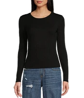 Copper Key Long Sleeve Ribbed Knit T-Shirt