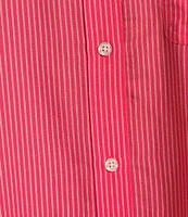 Copper Key Mini Stripe Print Oversized Fit Button-Front Woven Shirt