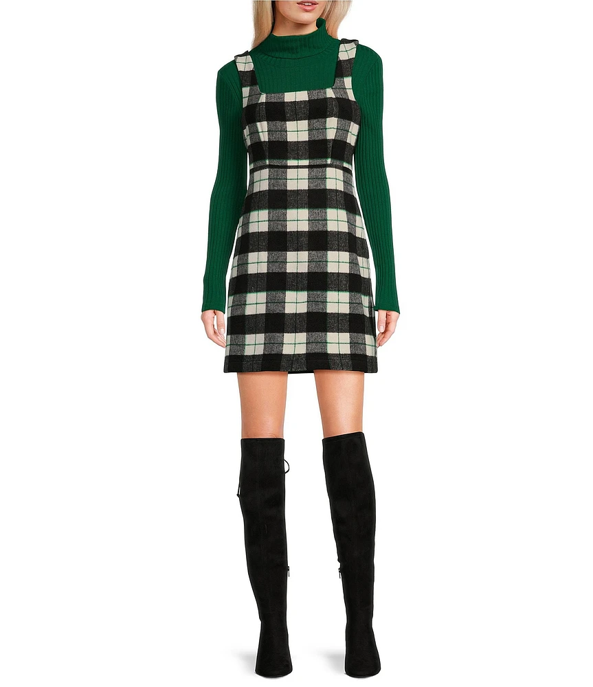 Copper Key Plaid Pinafore Dress