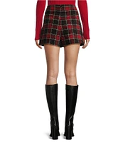 Copper Key Plaid Pleated Buckle Skirt