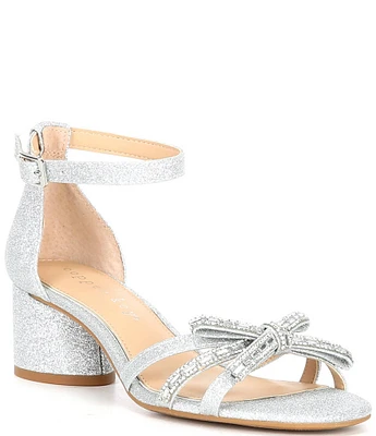 Copper Key Prance Glitter and Rhinestone Bow Dresss Sandals