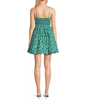 Copper Key Printed Bubble Hem Dress