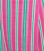 Copper Key Stripe Printed Linen Blend Coordinating Shorts