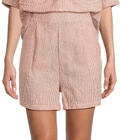 Copper Key Linen Stripe Coordinating Pull On Shorts
