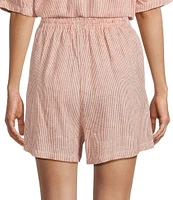 Copper Key Linen Stripe Coordinating Pull On Shorts