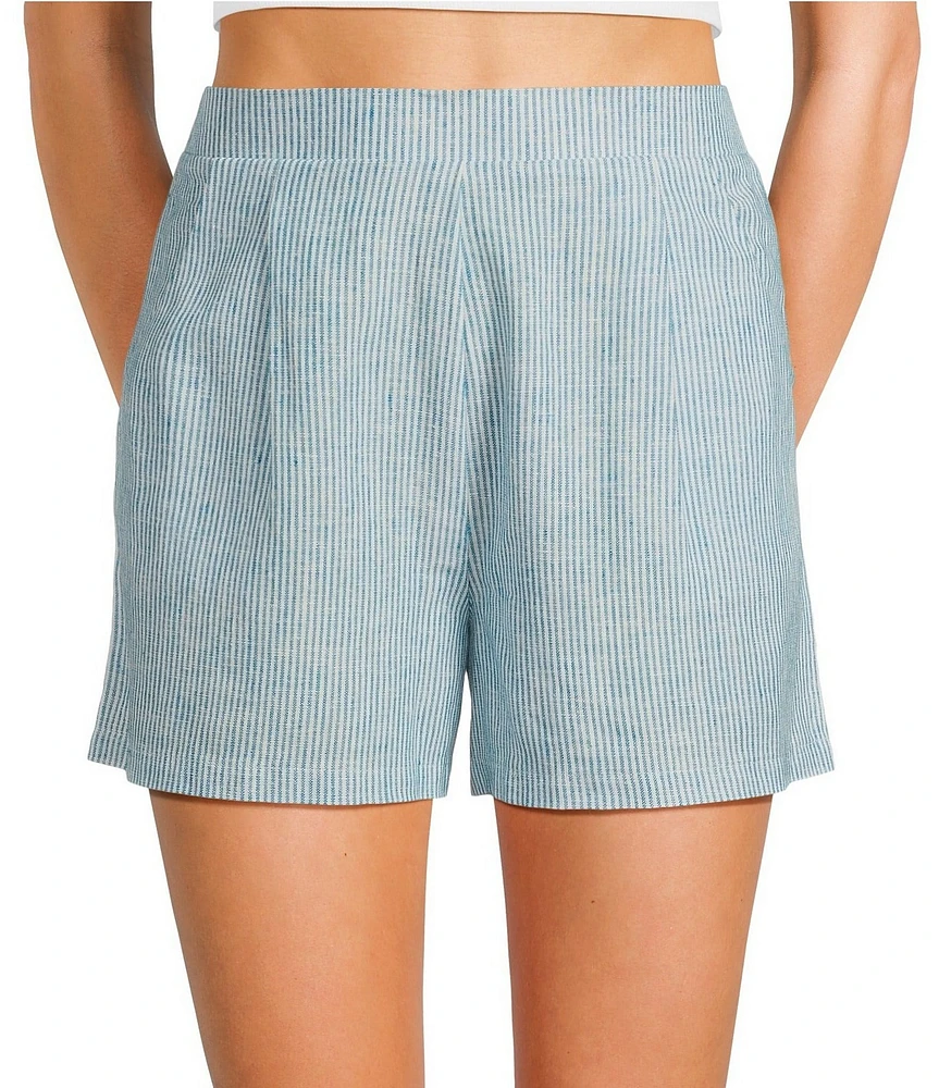Copper Key Linen Stripe Coordinating Pull On Shorts