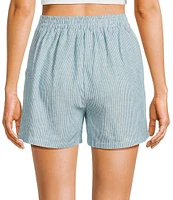 Copper Key Linen Stripe Coordinating Pull On Shorts