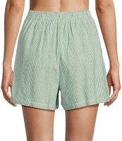Copper Key Linen Stripe Coordinating Pull On Shorts