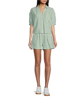 Copper Key Linen Stripe Coordinating Pull On Shorts