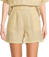 Copper Key Linen Stripe Coordinating Pull On Shorts