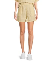 Copper Key Linen Stripe Coordinating Pull On Shorts