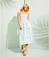 Copper Key Ruched Sleeveless Midi Dress
