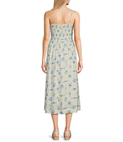 Copper Key Ruched Sleeveless Midi Dress