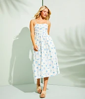 Copper Key Ruched Sleeveless Midi Dress
