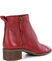 Copper Key Rue Leather Side Zip Block Heel Booties