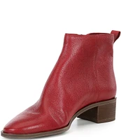 Copper Key Rue Leather Side Zip Block Heel Booties