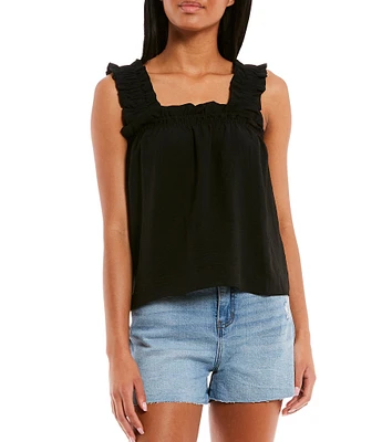 Copper Key Ruffle Strap Tank Top