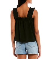 Copper Key Ruffle Strap Tank Top