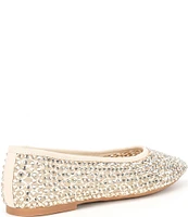 Copper Key Shine Fishnet Mesh Rhinestone Stud Ballet Flats