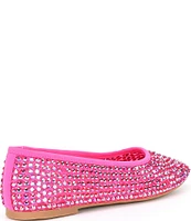 Copper Key Shine Fishnet Mesh Rhinestone Stud Ballet Flats