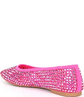 Copper Key Shine Fishnet Mesh Rhinestone Stud Ballet Flats