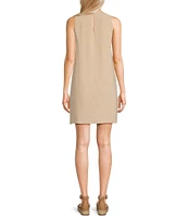 Copper Key Sleeveless High Neck Mini Dress