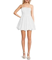 Copper Key Sleeveless Smocked Back Bubble Hem Mini Dress