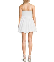 Copper Key Sleeveless Smocked Back Bubble Hem Mini Dress