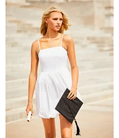 Copper Key Sleeveless Smocked Back Bubble Hem Mini Dress