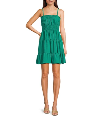 Copper Key Sleeveless Tiered Mini Dress