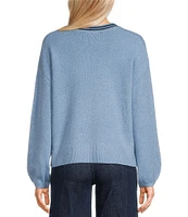 Copper Key Split V-Neck Retro Sweater