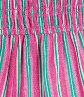 Copper Key Square Neck Stripe Smocked Jumpsuit