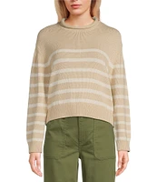 Copper Key Stripe Roll Neck Sweater