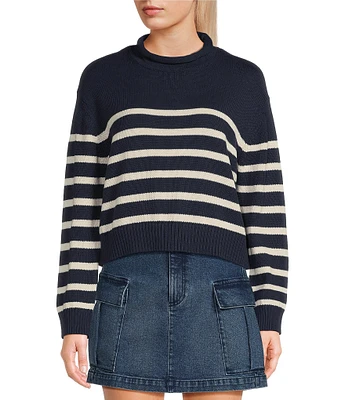 Copper Key Stripe Roll Neck Sweater