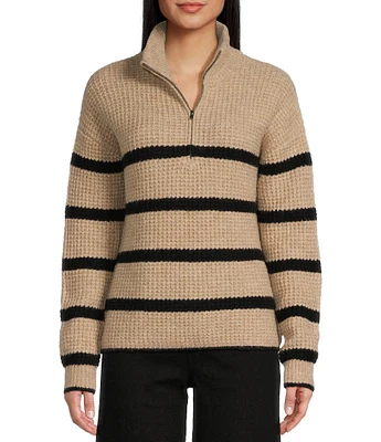 Copper Key Stripe Quarter-Zip Sweater