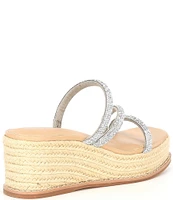 Copper Key Sugar Rhinestone Espadrille Strappy Platform Wedge Sandals