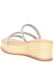 Copper Key Sugar Rhinestone Espadrille Strappy Platform Wedge Sandals